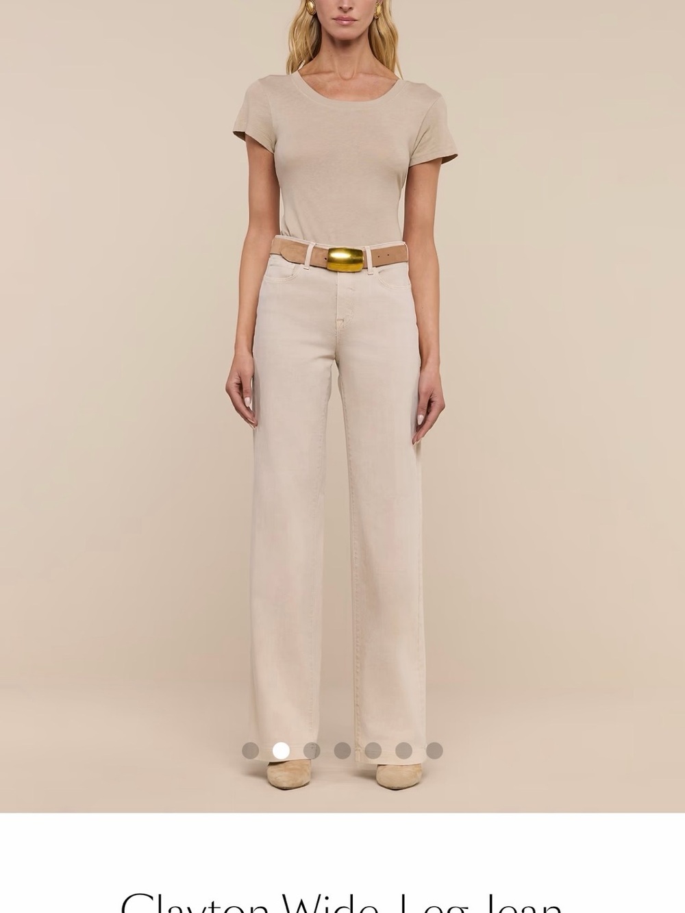 L'AGENCE Clayton French Vanilla Coated Wide-Leg Jeans